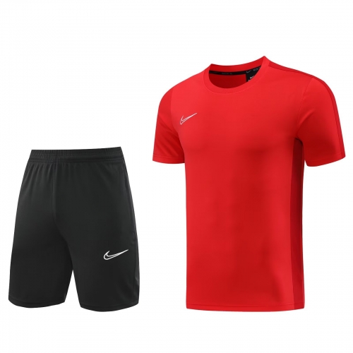 #ND02 Nike Red Shorts-Sleeve Tracksuit Uniform-LH