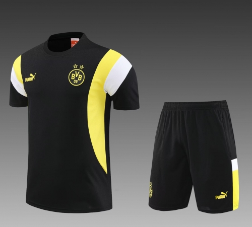 2023/24 Borussia Dortmund Black Shorts-Sleeve Thailand Tracksuit Uniform-PO