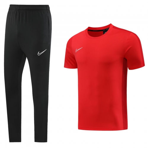 #ND02 Nike Red Shorts-Sleeve Tracksuit Uniform-LH