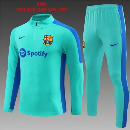 2023/24 Barcelona Blue Kids/Youth Soccer Tracksuit Uniform-801