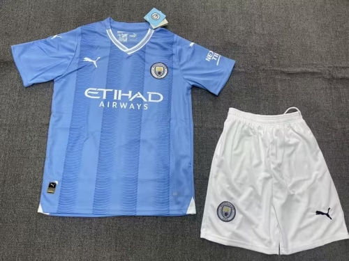 2023/24 Manchester City Blue Kids/Youth Soccer Uniform-SL/507/516