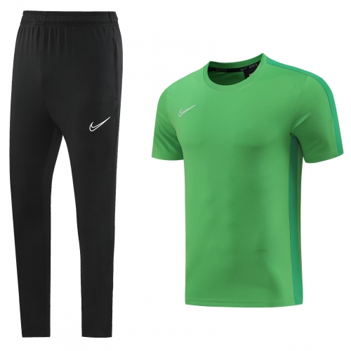 #ND02 Nike Green Shorts-Sleeve Tracksuit Uniform-LH