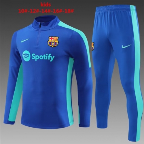 2023/24 Barcelona CaiBlue Kids/Youth Soccer Tracksuit Uniform-801