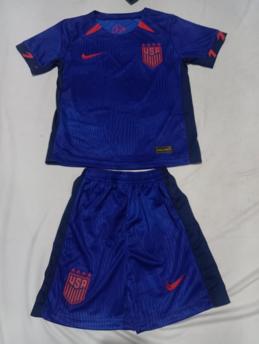 2023/24 World Cup Women United State Away Blue Soccer Uniform-A/507/SKE