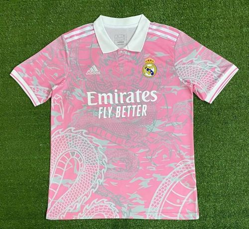 2023-24 With Dragon Real Madrid Pink Thailand Soccer Jersey AAA-416/47/407