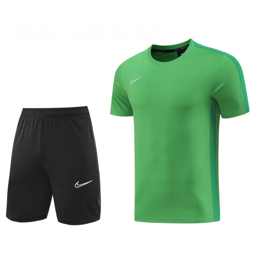 #ND02 Nike Green Shorts-Sleeve Tracksuit Uniform-LH