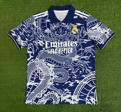 2023-24 With Dragon Real Madrid Cyan Thailand Soccer Jersey AAA-416/47