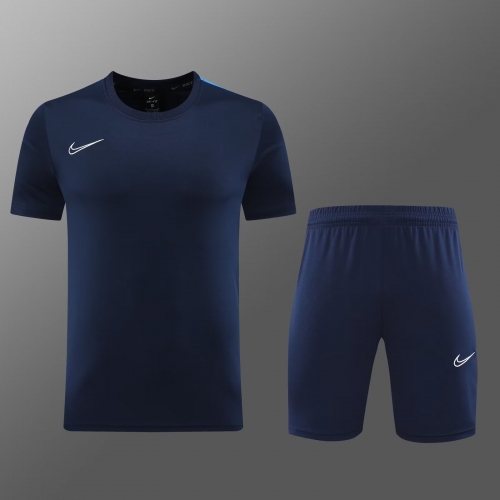 #ND02 Nike Royal Blue Shorts-Sleeve Tracksuit Uniform-LH