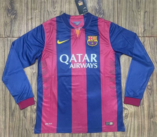 14-15 Retro Version Barcelona Red & Blue LS Thailand Soccer Jersey AAA-601