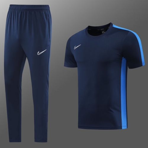 #ND02 Nike Royal Blue Shorts-Sleeve Tracksuit Uniform-LH