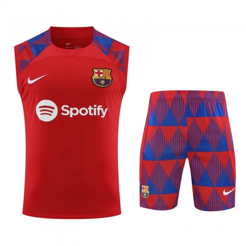 2023/24 Barcelona Red Thailand Soccer Training Vest Uniform-418