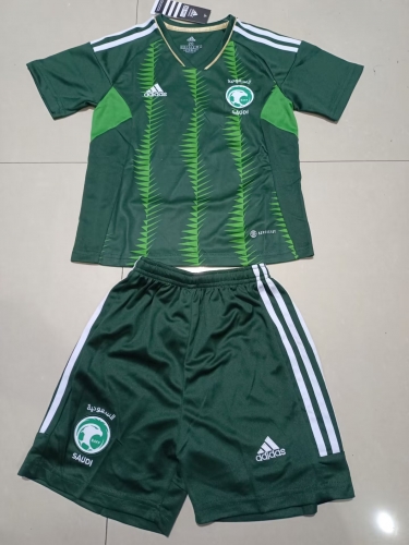 2023/24 Saudi Arabia Home Green Youth/Kids Soccer Uniform-BLY/507/SKE