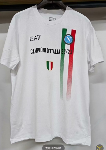 With name and number 2023/24 Napoli White Cotton T-Shirts-308