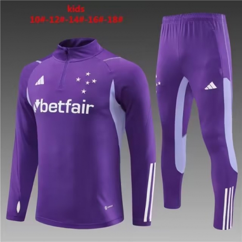 Kids/Youth 2023/24 Cruzeiro EC Purple Thailand Soccer Tracksuit Uniform-801