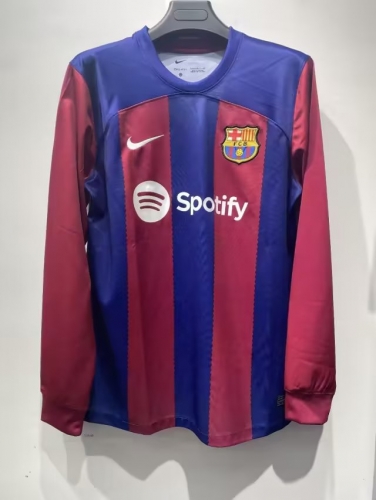 2023/24 Barcelona Home Red & Blue Thailand LS Soccer Jersey AAA-47