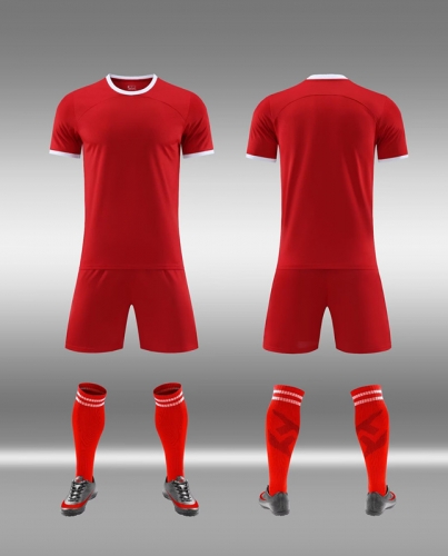 Customize Without Logo 23/24 Livepoor Home Red Soccer Uniform-DN