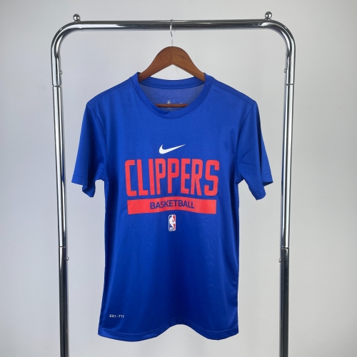 Quick-Dry 2023 Season NBA Los Angeles Clippers Blue T-Shirts-311