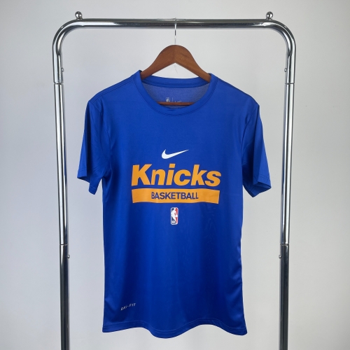 Quick-Dry 2023 Season NBA New York Kinicks Blue T-Shirts-311