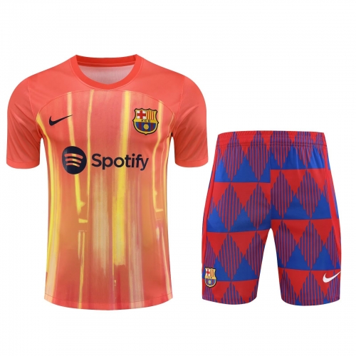 2023/24 Barcelona Orange Thailand Soccer Training Uniform-418