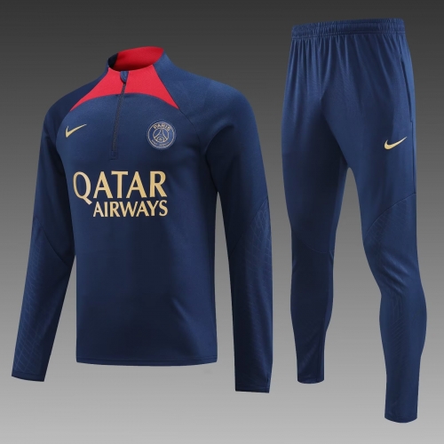 2023/24 Paris SG Royal Blue Thailand Soccer Tracksuit Uniform-PO