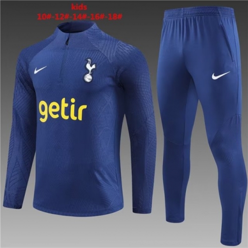 Player version 2023/24 Tottenham Hotspur Royal Blue Kids/Youth Soccer Tracksuit Uniform-801