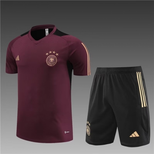 2023/24 Germany Maroon Shorts-Sleeve Thailand Soccer Uniform-801