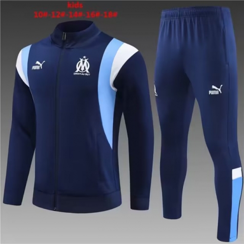 2023/24 Olympique Marseille Royal Blue Kids/Youth Jacket Uniform-801