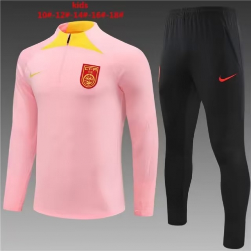 Kids/Youth 2023/24 China PR PinK Thailand Soccer Tracksuit Uniform-801