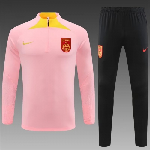 2023/24 China PR Pink Thailand Soccer Tracksuit Uniform-801