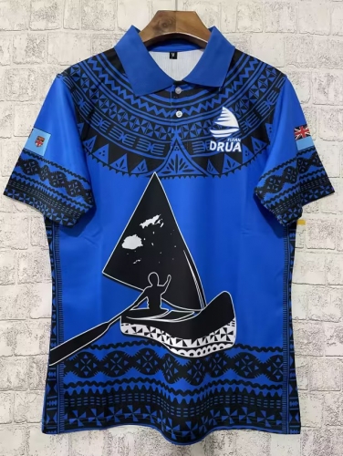 2023-24 Fiji Home Blue Thailand Rugby Shirts-805