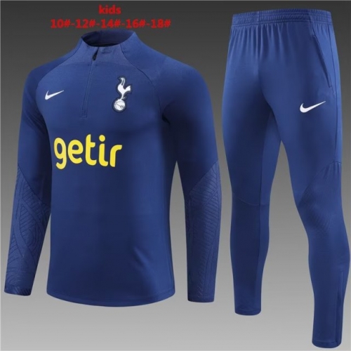 2023/24 Tottenham Hotspur Royal Blue Kids/Youth Soccer Tracksuit Uniform-801