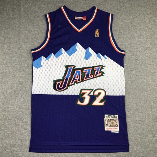 NBA Utah Jazz Purple With gold Logog #32 Jersey