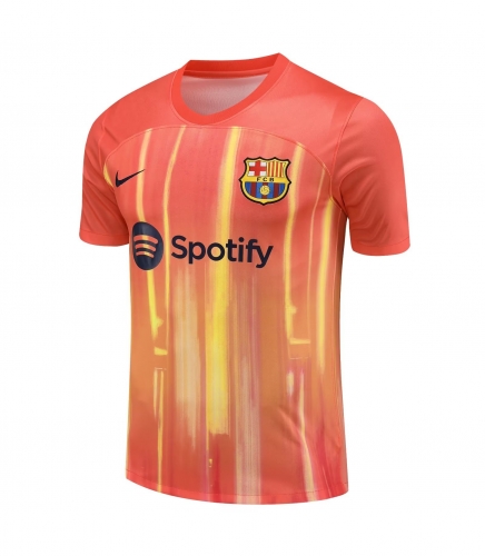 2023/24 Barcelona Orange Thailand Soccer Training Jerseys-418