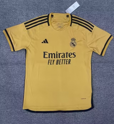 2023-24 Real Madrid Yellow Thailand Soccer Jersey AAA-715/23
