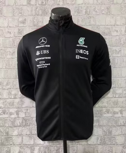 (Size S-3XL) 2023 Mercedes Benz Black Formula One Jacket Racing Top -805