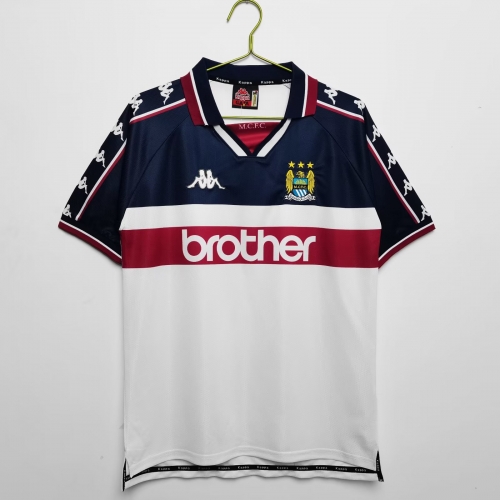 1997-98 Retro Version Manchester City Away White Thailand Soccer Jersey AAA-710/811/503