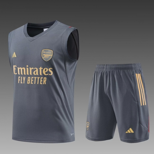 2023/24 Arsenal Gray Shorts-Sleeve Thailand Soccer Uniform-PO