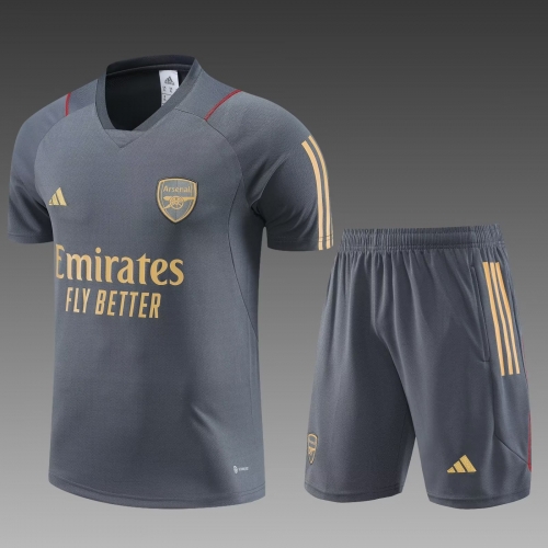 2023/24 Arsenal Gray Shorts-Sleeve Thailand Soccer Uniform-PO