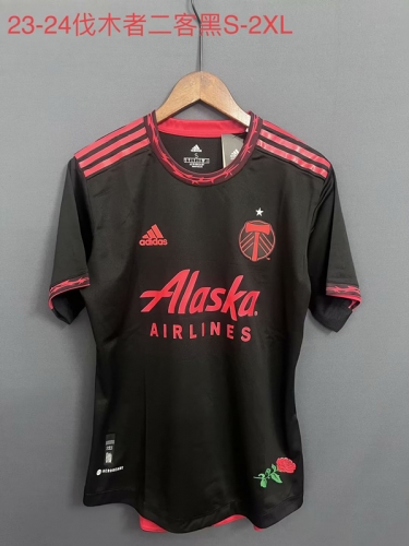 2023/24 Portland Timbers 2nd Away Black Thailand Soccer Jersey AAA-709