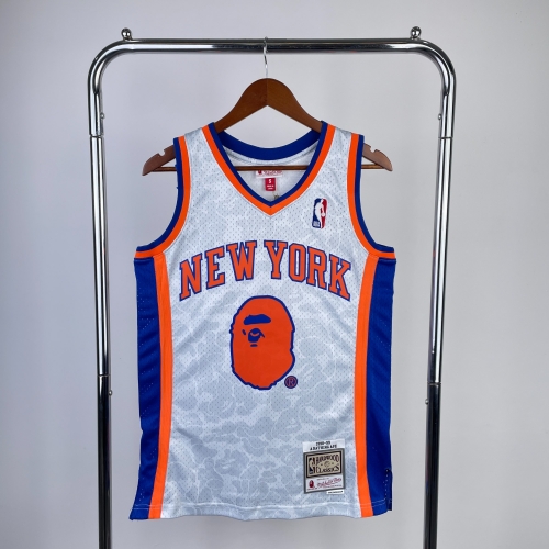 BAPE×M&N Jonited Version NBA New York Knicks White #90 Jersey-311