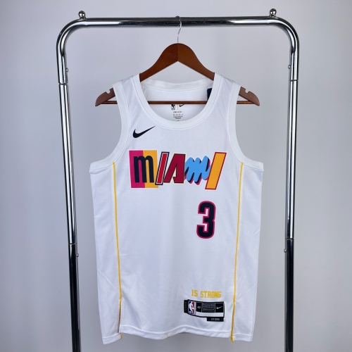 2023 Season City Version Miami Heat NBA White #3 Jersey-311