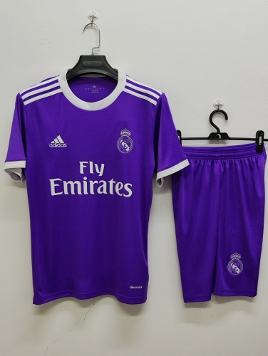 16-17 Retro Version Real Madrid Purple Soccer Uniform-TJ