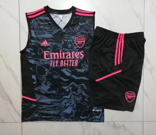 2023/24 Arsenal Black & Gray Thailand Soccer Training Vest Uniform-815