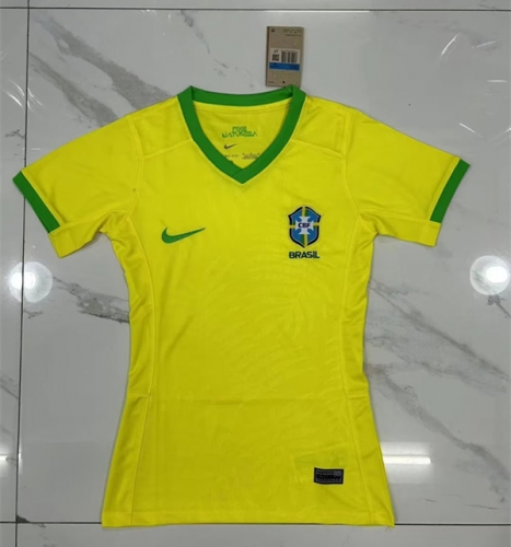 2023/24 Brazil Home Yellow Female Thailand Soccer Jersey AAA-319