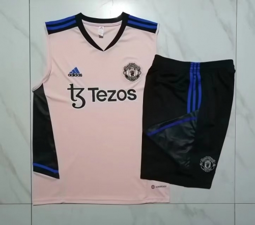 2023/24  Manchester United Pink Thailand Tracksuit Vest Uniform-815