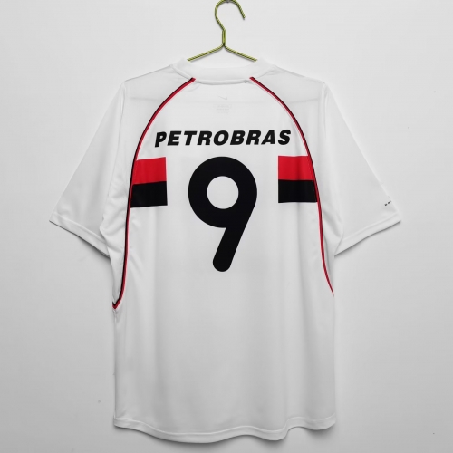 With name and number 2002 Retro Version CR Flamengo Away White Thailand Soccer Jersey AAA-710