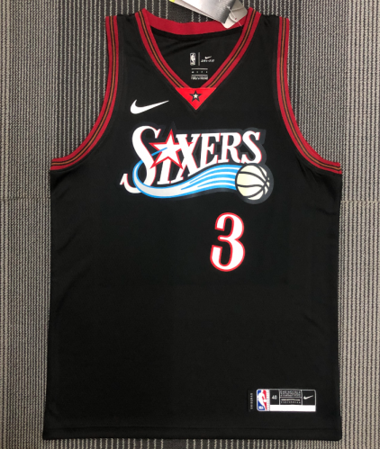 Retro Version NBA Philadelphia 76ers Black #3 Jersey-311