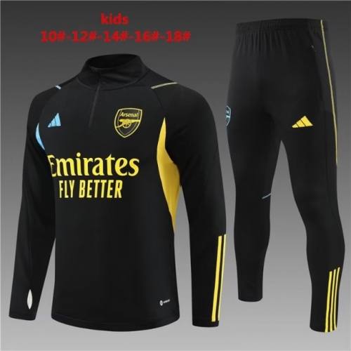 2022/23 Arsenal Black Kids/Youth Soccer Tracksuit Uniform-801/815/411