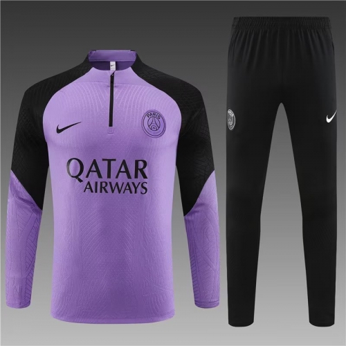 Player Version 2023/24 Paris SG Purple Thailand Soccer Tracksuit Uniform-801