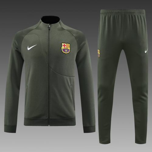 2023/24 Barcelona ArmyGreen Thailand Soccer Jacket Unifrom-PO